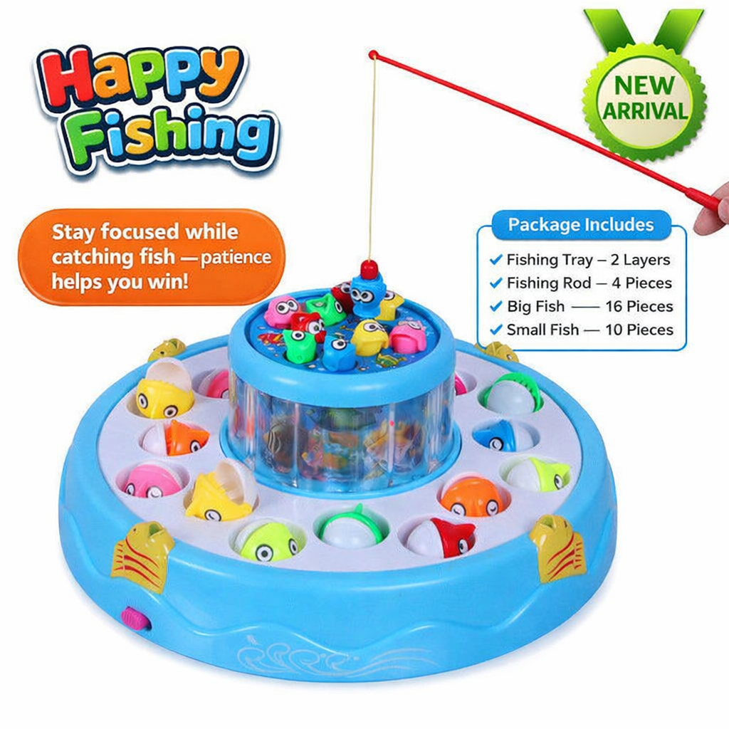 Electric Rotating Fishing Game Toy for Kids