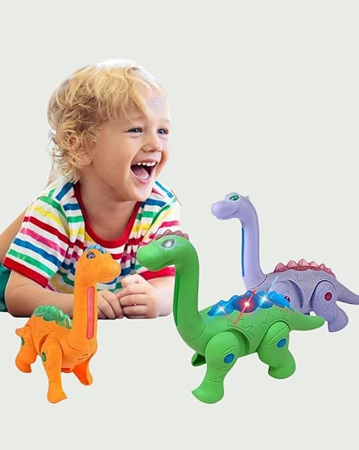 Musical Light-Up Walking Dinosaur Toy for Kids