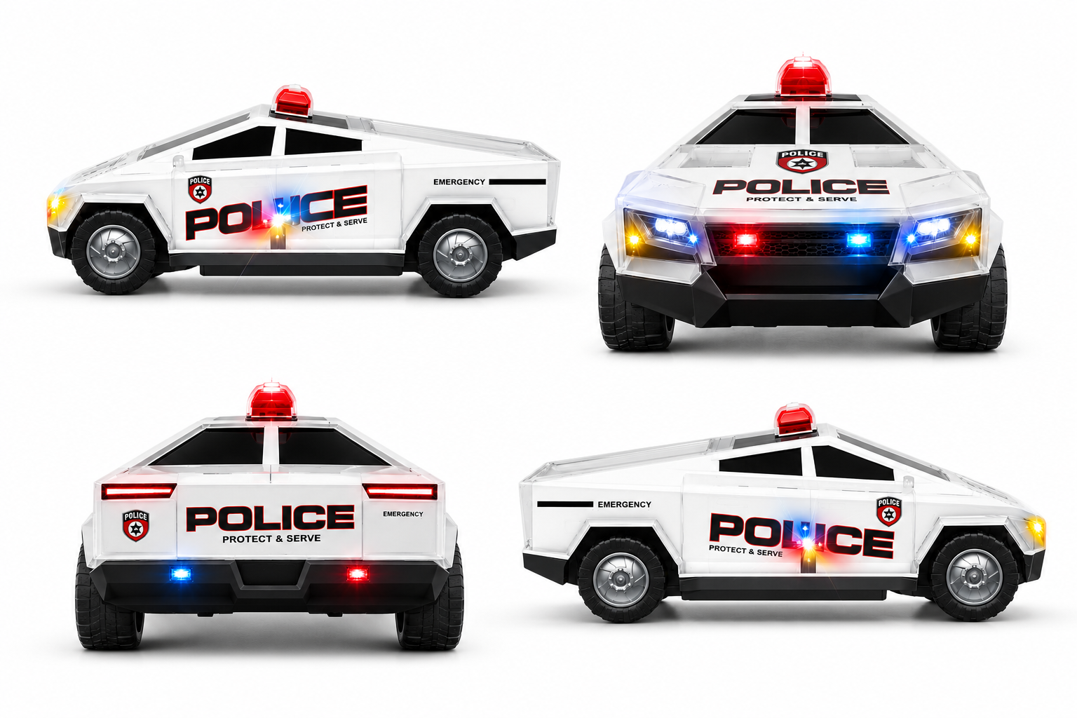 Futuristic Police Car Toy with Flashing Lights
