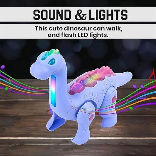Musical Light-Up Walking Dinosaur Toy for Kids