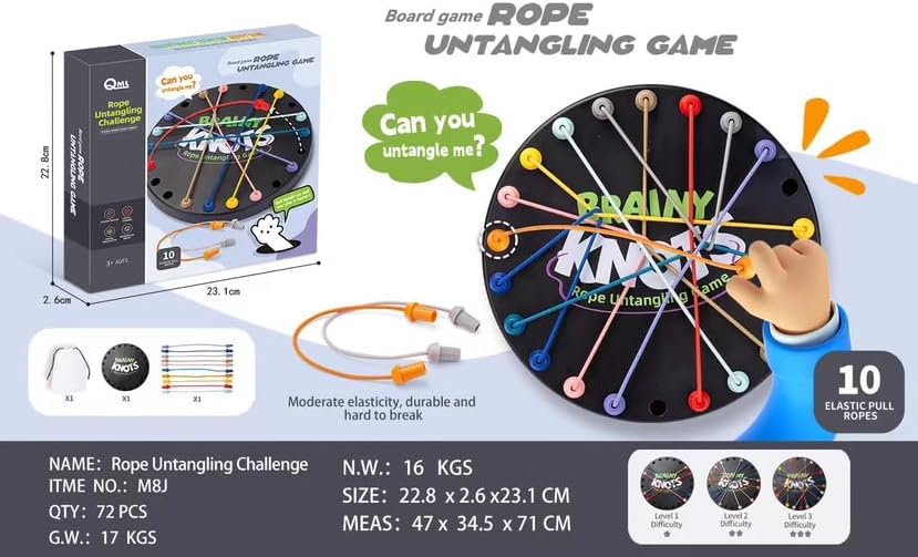Rope Untangling Game, Colorful Twisted Rope Puzzlespiel