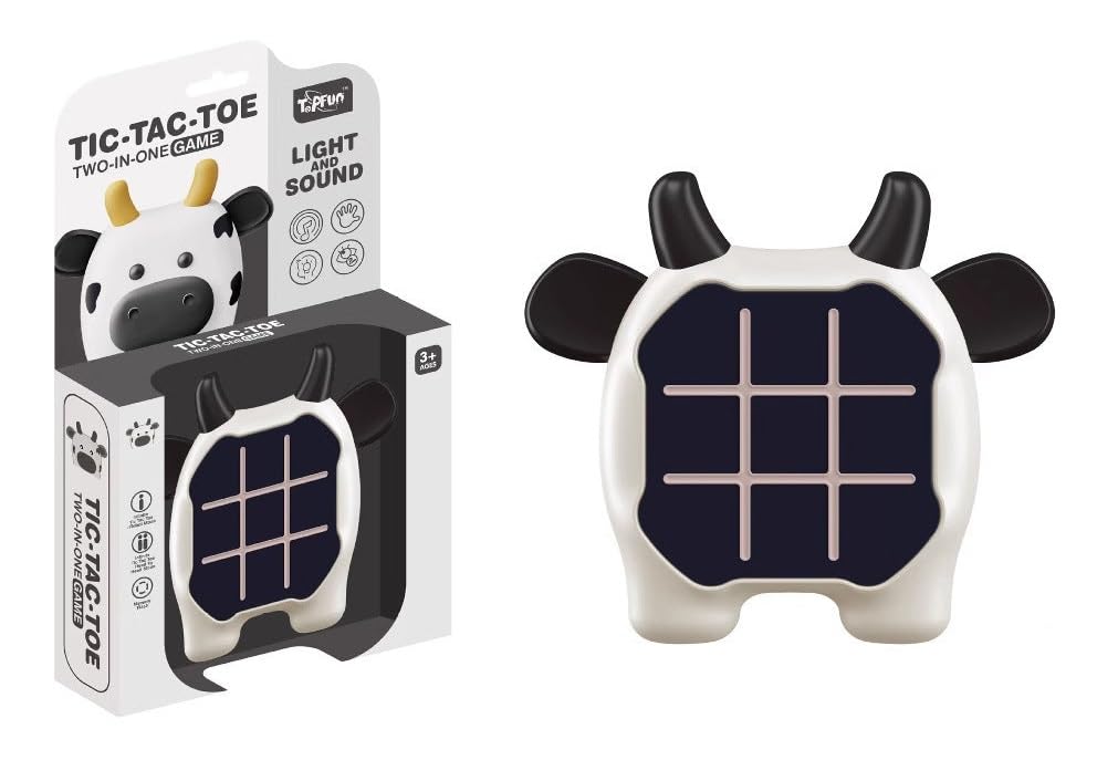 Tic Tac Toe Game, Animal-Themed 2-in-1 Handheld Puzzle Game Console