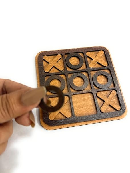 Wooden Tic Tac Toe Game - Classic Board Game