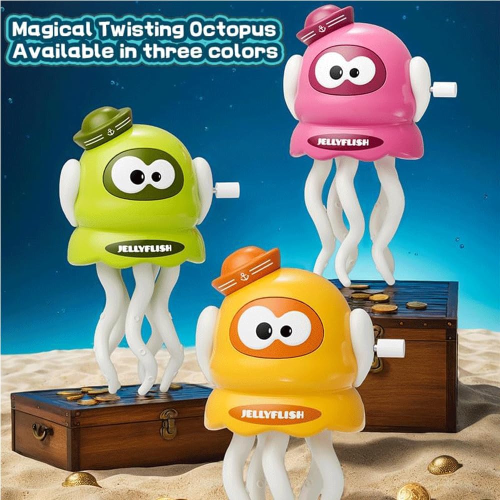Wind-Up Jellyfish Twist Toy – No Battery Required, Fun Wiggling Action for Kids