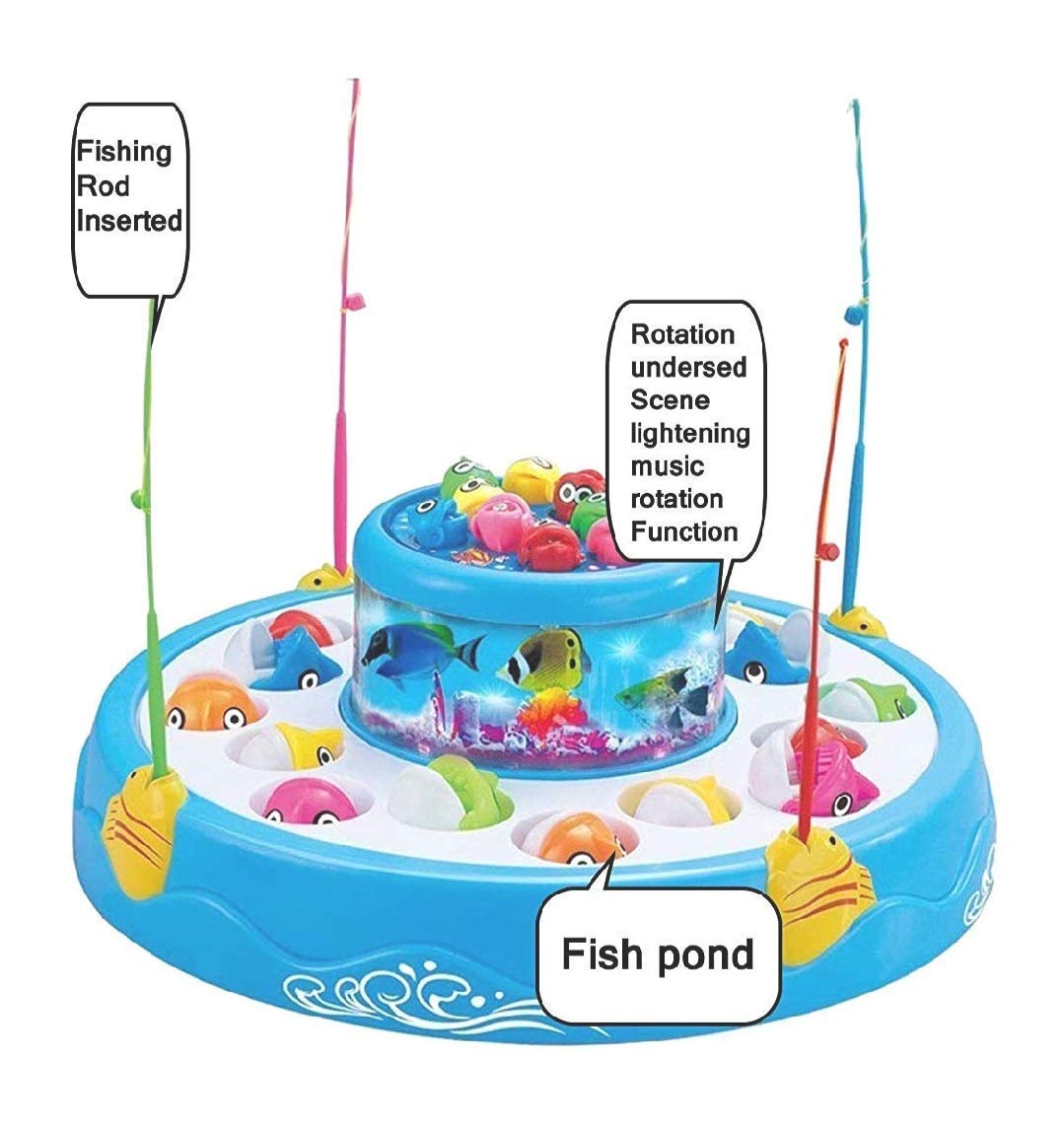 Electric Rotating Fishing Game Toy for Kids