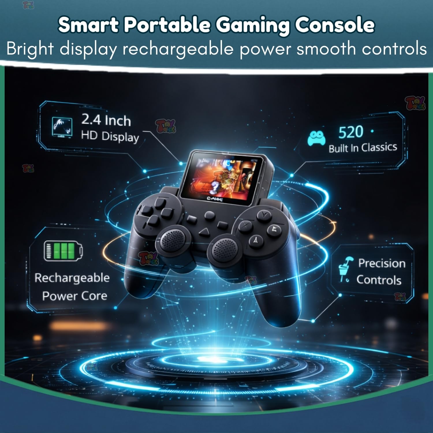 Portable Retro Game Console Controller – Built-in Games (🎮 520 Built-in Classic Games!)