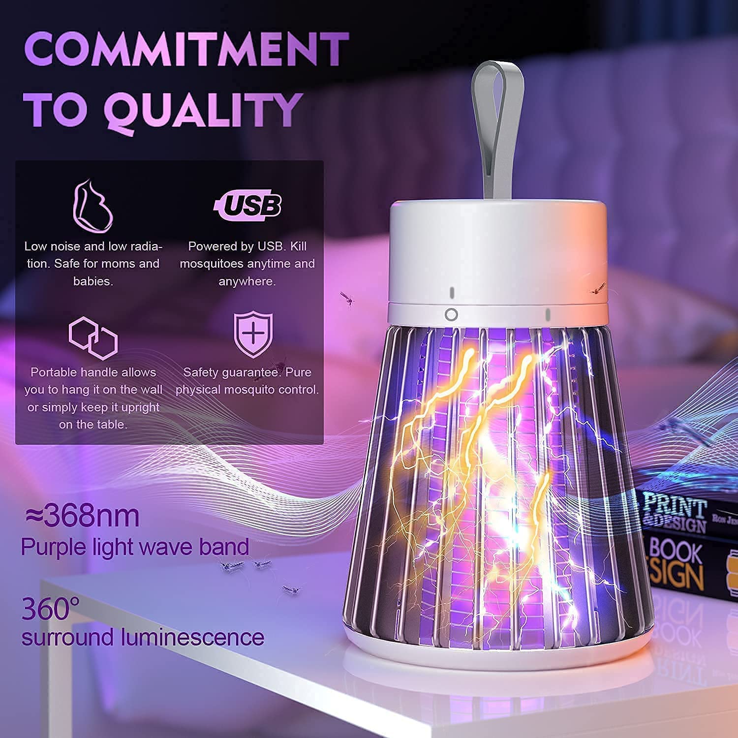 USB Mosquito Killer Lamp – Silent UV Mosquito Trap