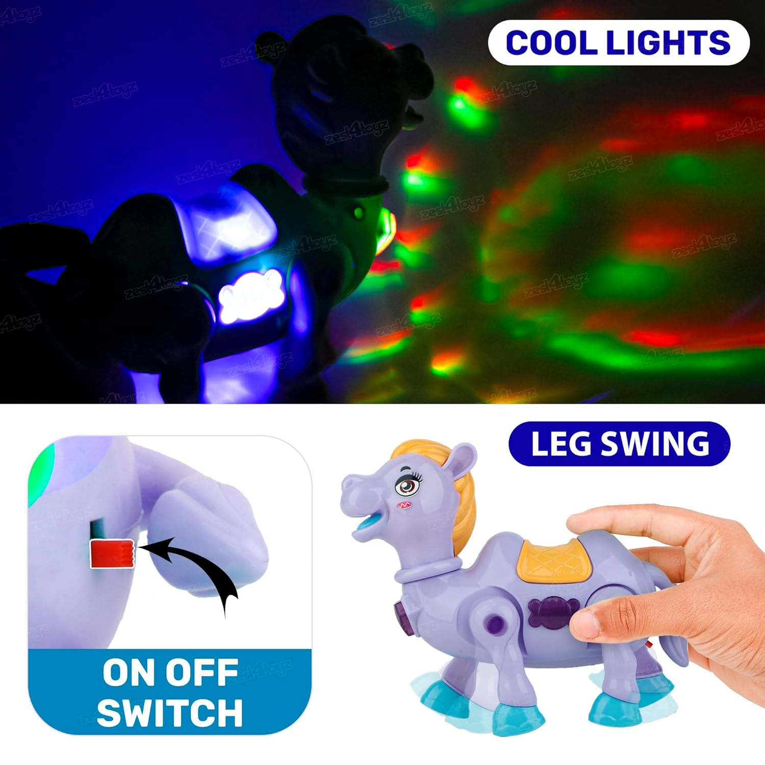Musical Crawling Camel Toy with Lights & Sounds for Babies