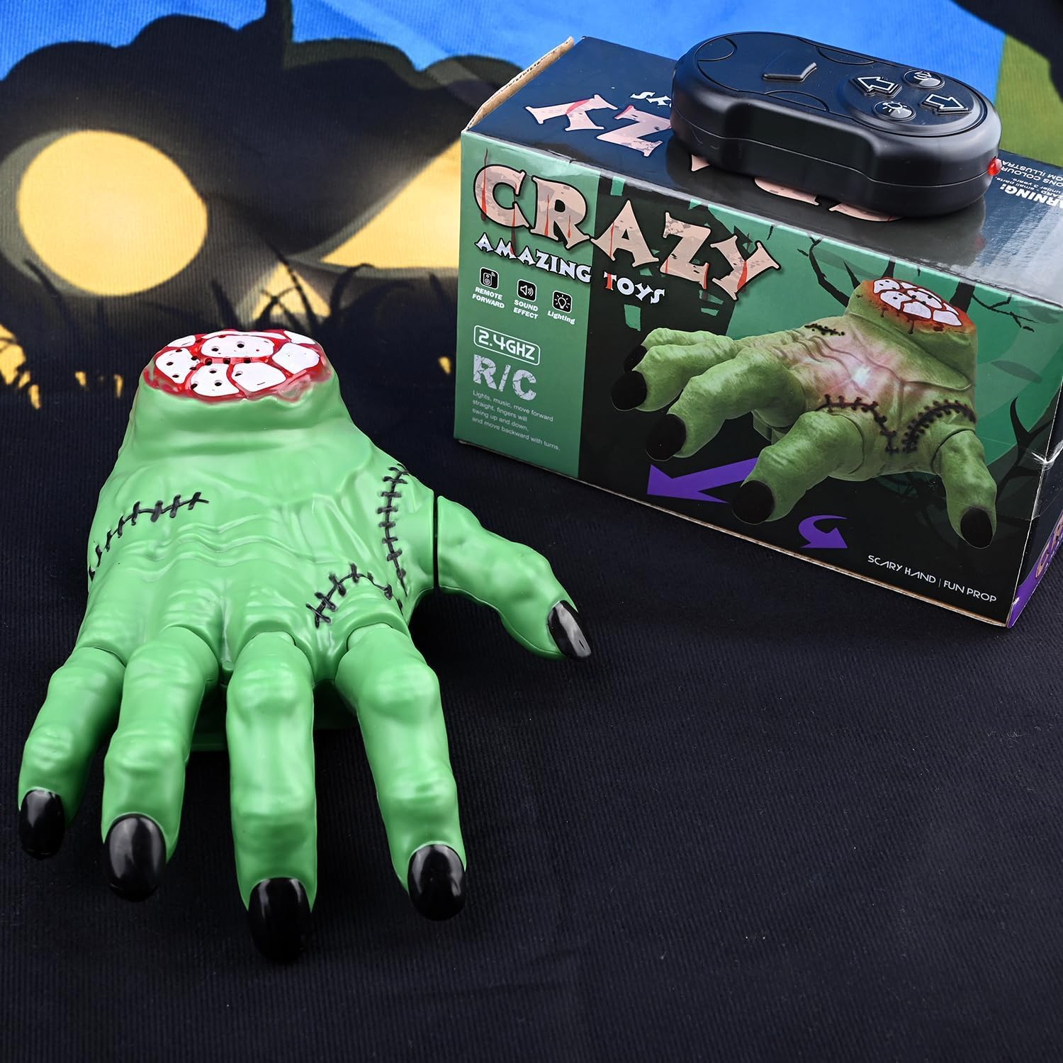 Bring spooky fun to playtime with the RC Crazy Walking Zombie Hand Toy!