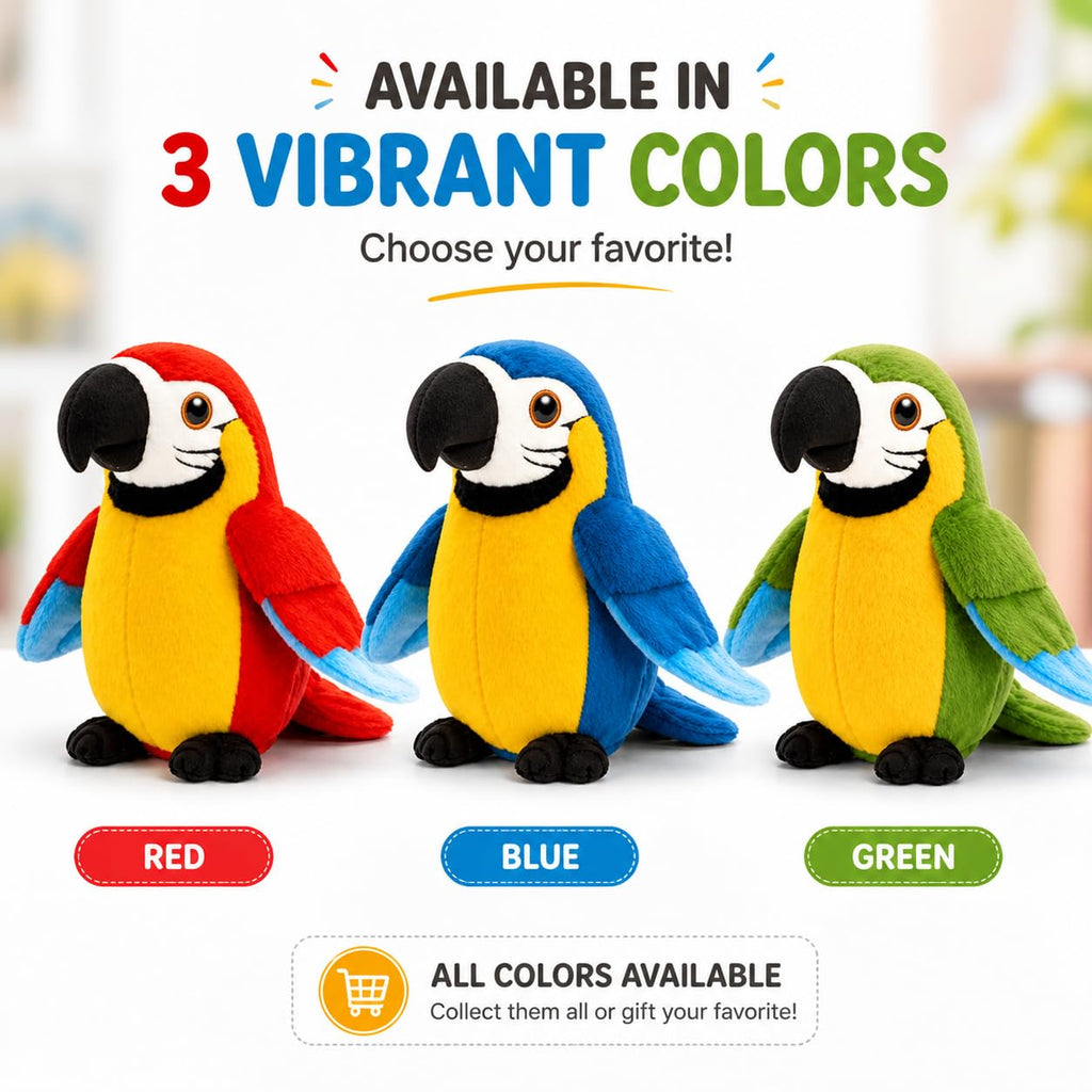 Talking Parrot Plush Toy – Repeats What You Say! 🦜