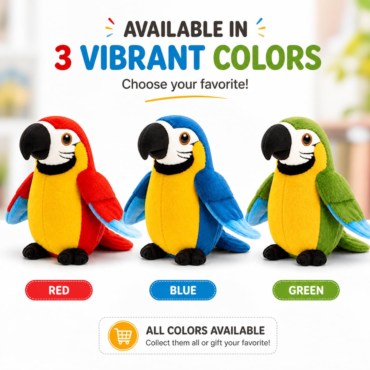 Talking Parrot Plush Toy – Repeats What You Say! 🦜