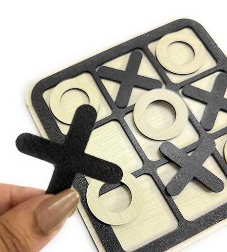 Wooden Tic Tac Toe Game - Classic Board Game