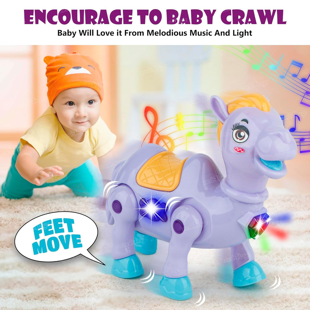 Musical Crawling Camel Toy with Lights & Sounds for Babies