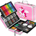 145 Pieces Drawing Kit with Colour Pencils, Oil Pastels, Paint Brushes, Unicorn Theme Art Set