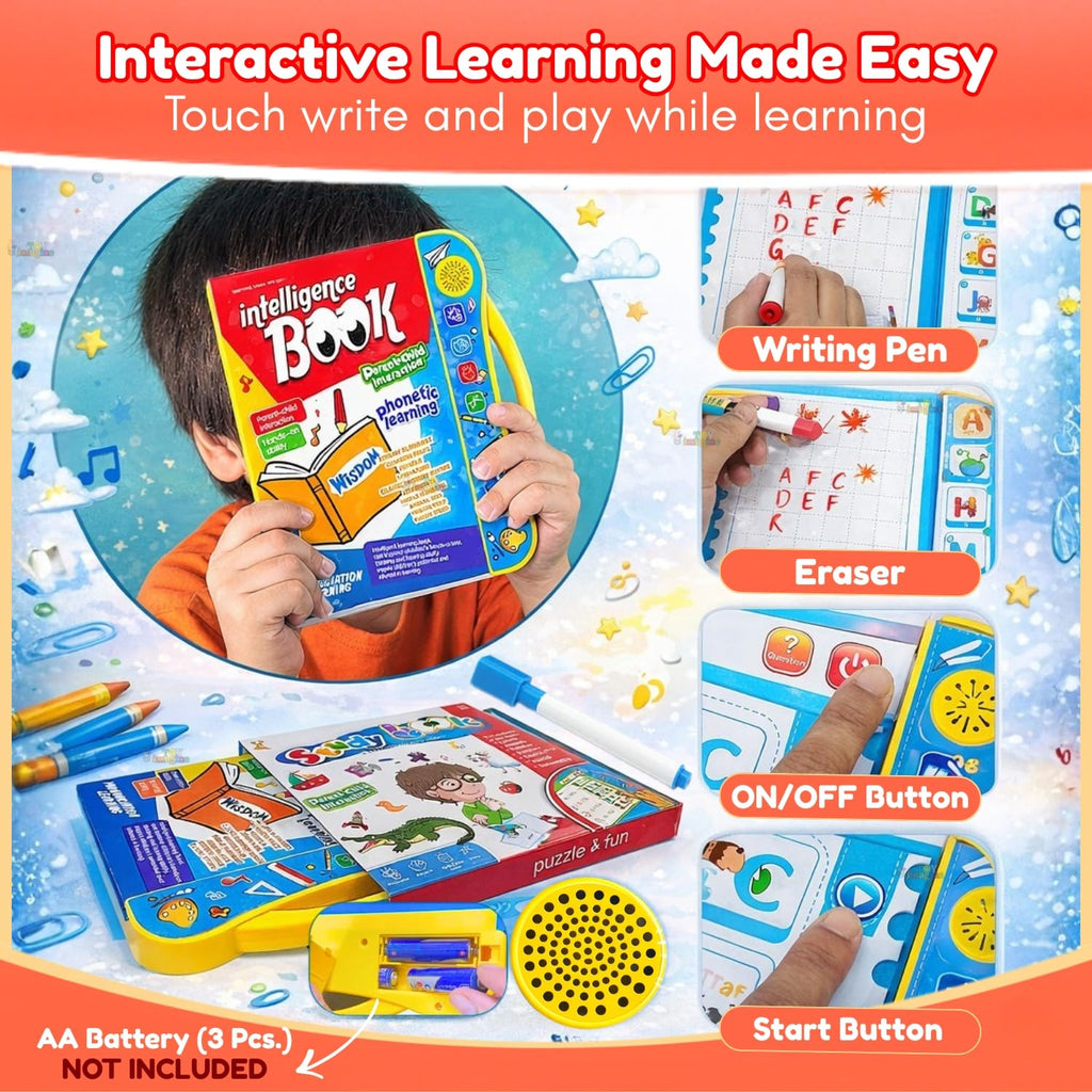 Interactive Intelligence Learning Book for Kids with Sound & Phonics (Ages 3+)