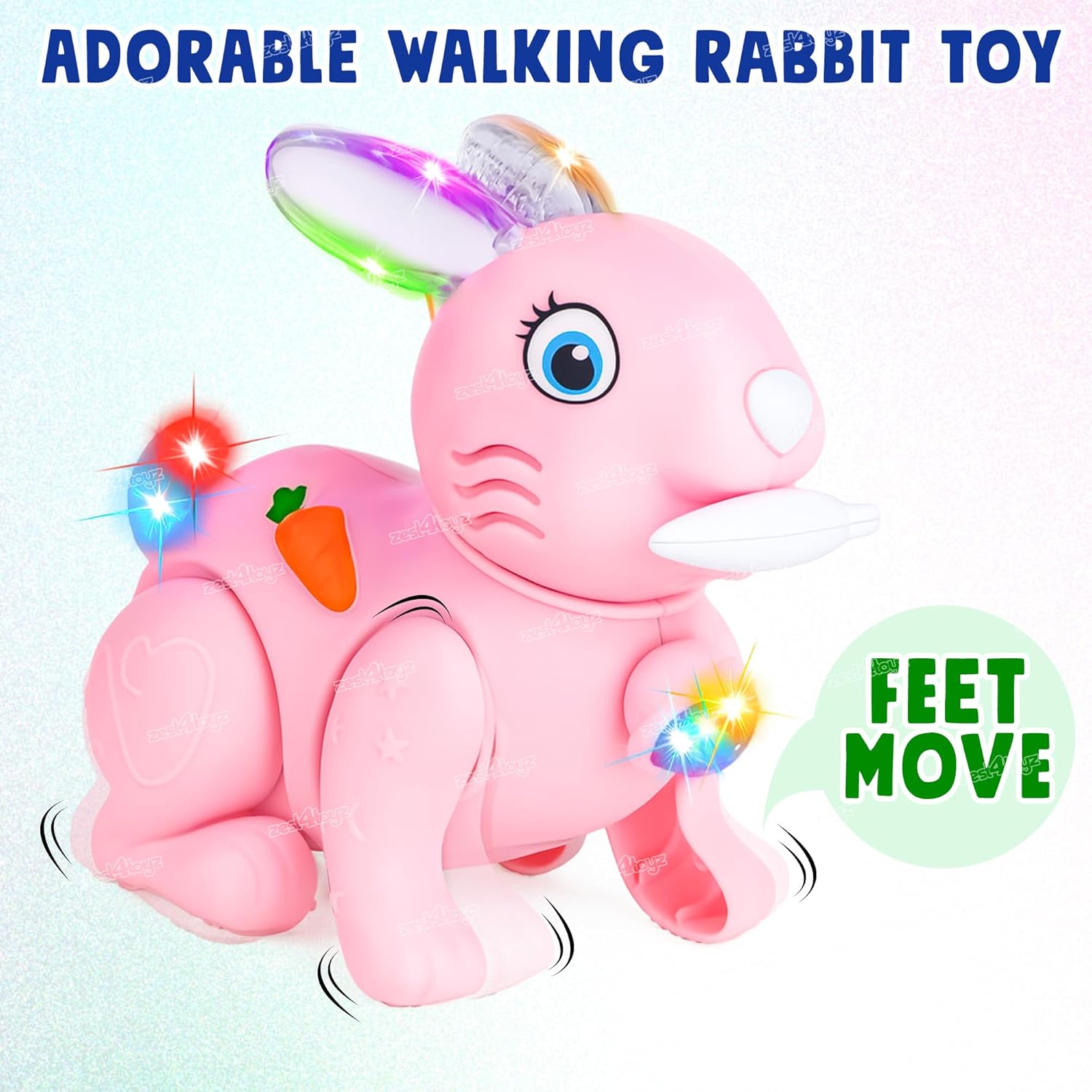 Cute Bunny LED Musical Crawling Toy for Kids 🐰✨
