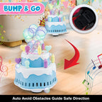 Musical Bubble Cake Toy with Lights, Rotating Action & Bump and Go