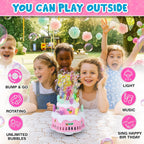 Musical Bubble Cake Toy with Lights, Rotating Action & Bump and Go