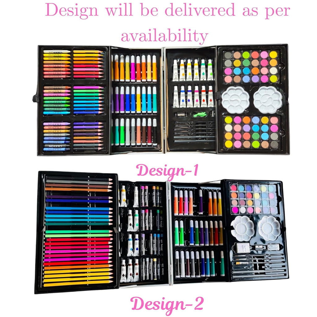 145 Pieces Drawing Kit with Colour Pencils, Oil Pastels, Paint Brushes, Unicorn Theme Art Set