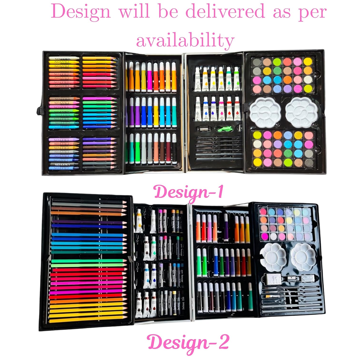 145 Pieces Drawing Kit with Colour Pencils, Oil Pastels, Paint Brushes, Unicorn Theme Art Set