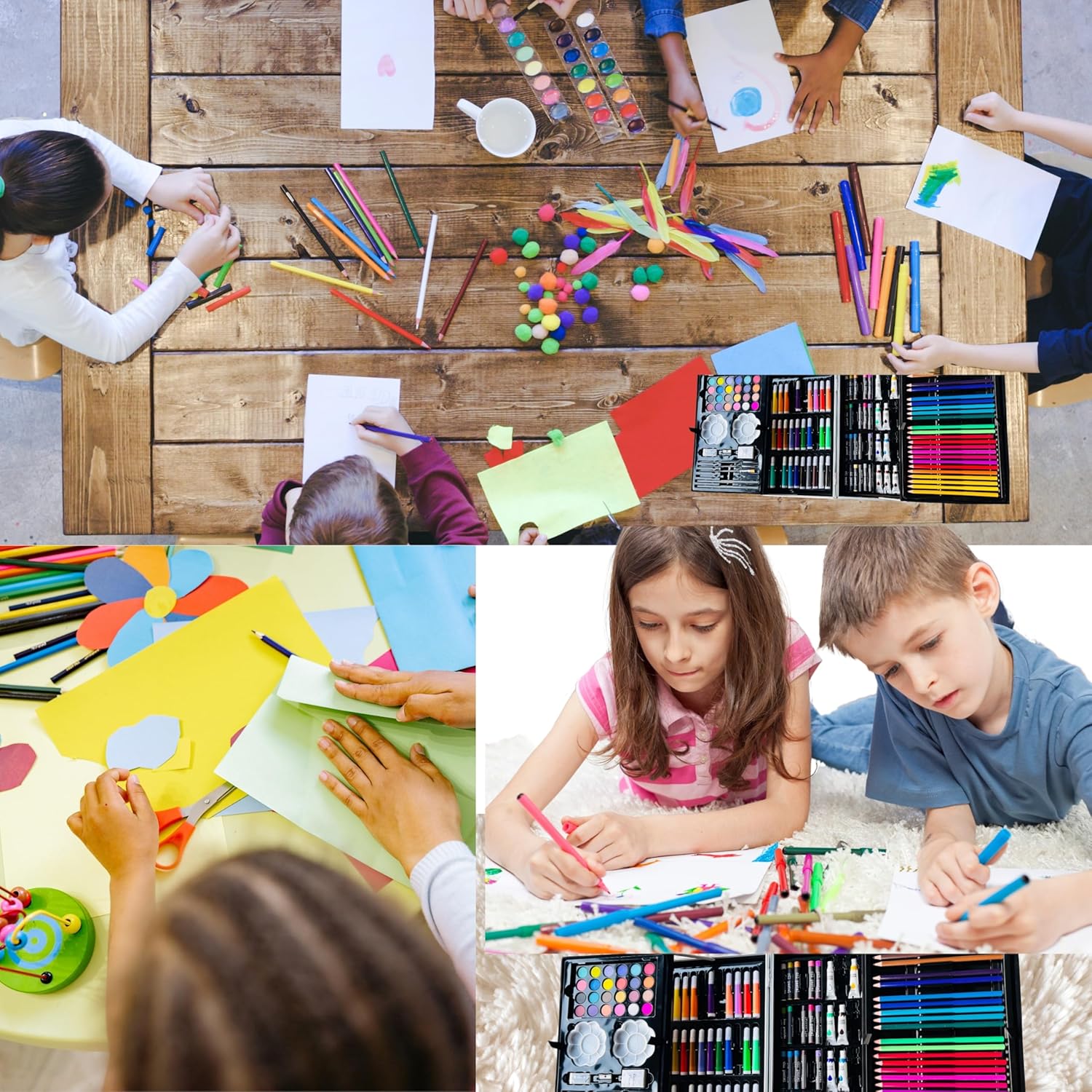 145 Pieces Drawing Kit with Colour Pencils, Oil Pastels, Paint Brushes, Unicorn Theme Art Set