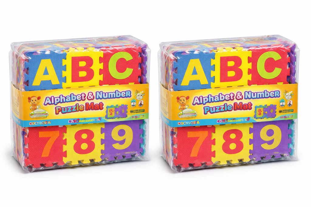 Pack of 2 Educational Alphabet & Number EVA Foam Puzzle Mats for Kids