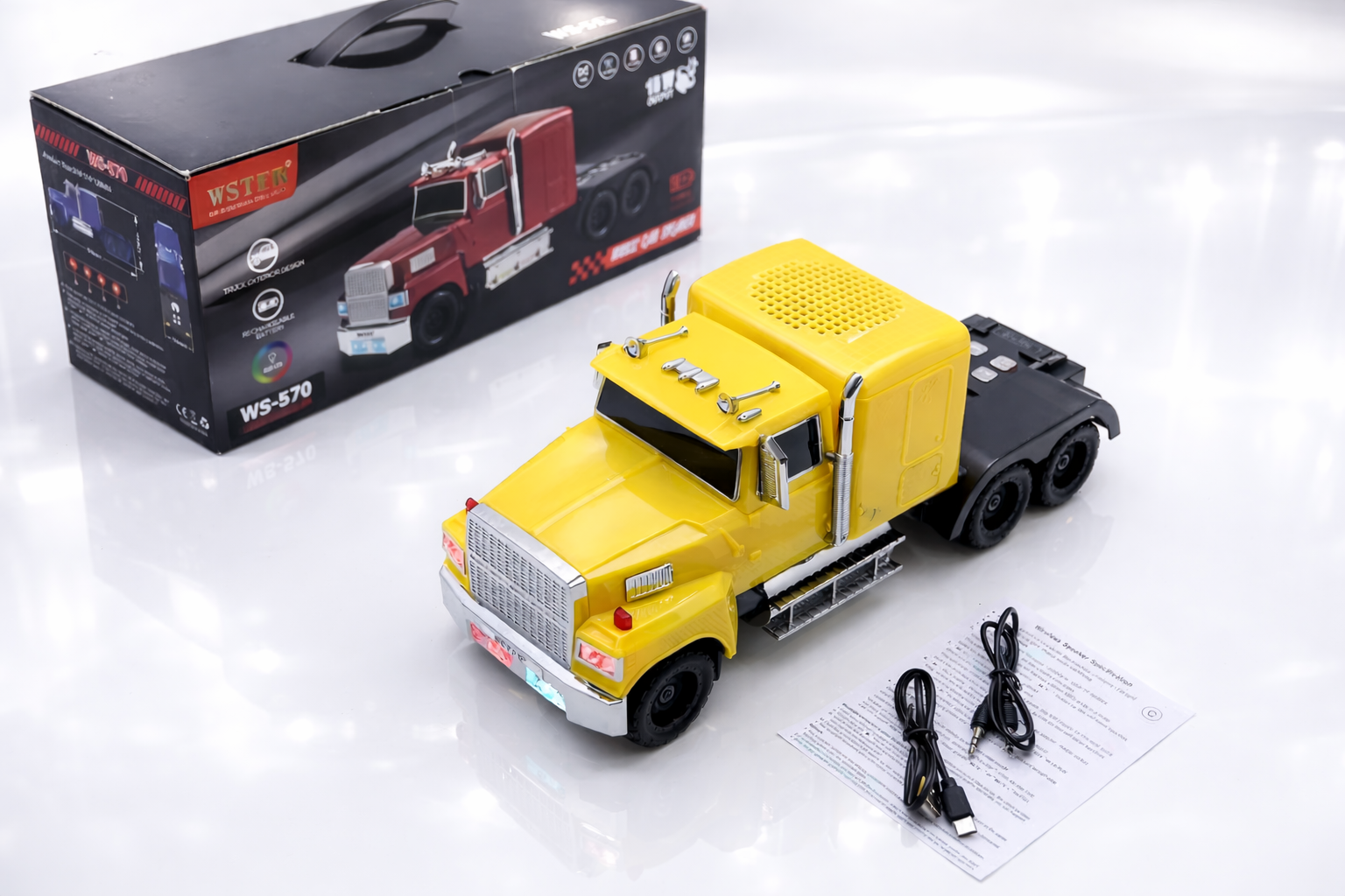 Retro Truck Model Bluetooth Replica Speaker – Portable HD Sound, TWS Stereo,FM Radio,LED Party Lights,Built-in Microphone Hands-Free,Surprise Portable Gift for Car Enthusiasts(Red)