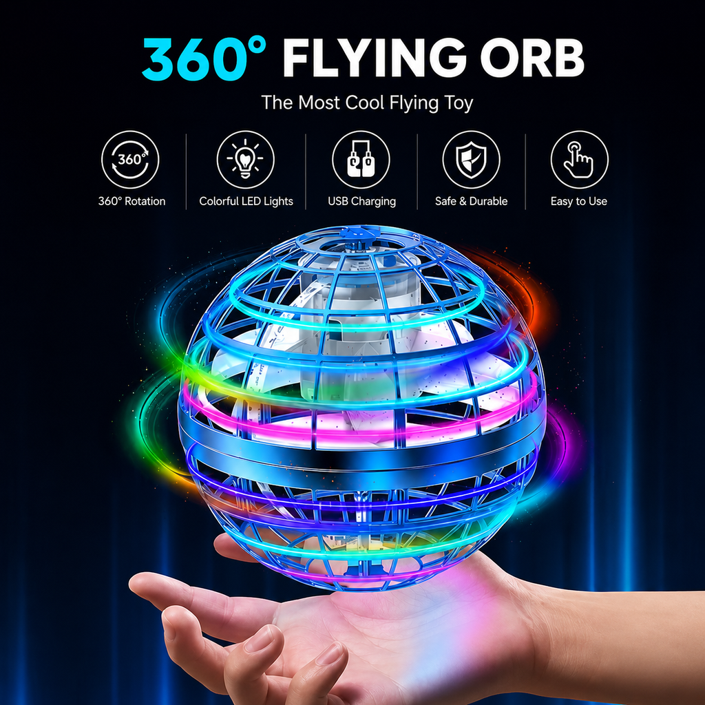 Flying LED Spinner Ball Toy – Boomerang Mini Drone