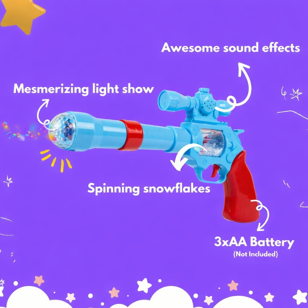 Kids Light-Up Musical Toy Blaster Gun with Colorful LED Effects