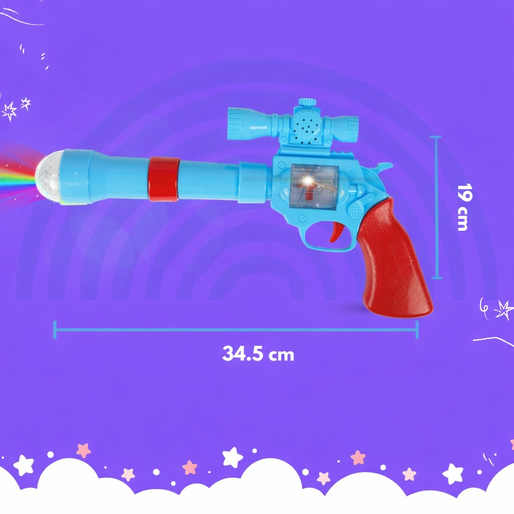 Kids Light-Up Musical Toy Blaster Gun with Colorful LED Effects