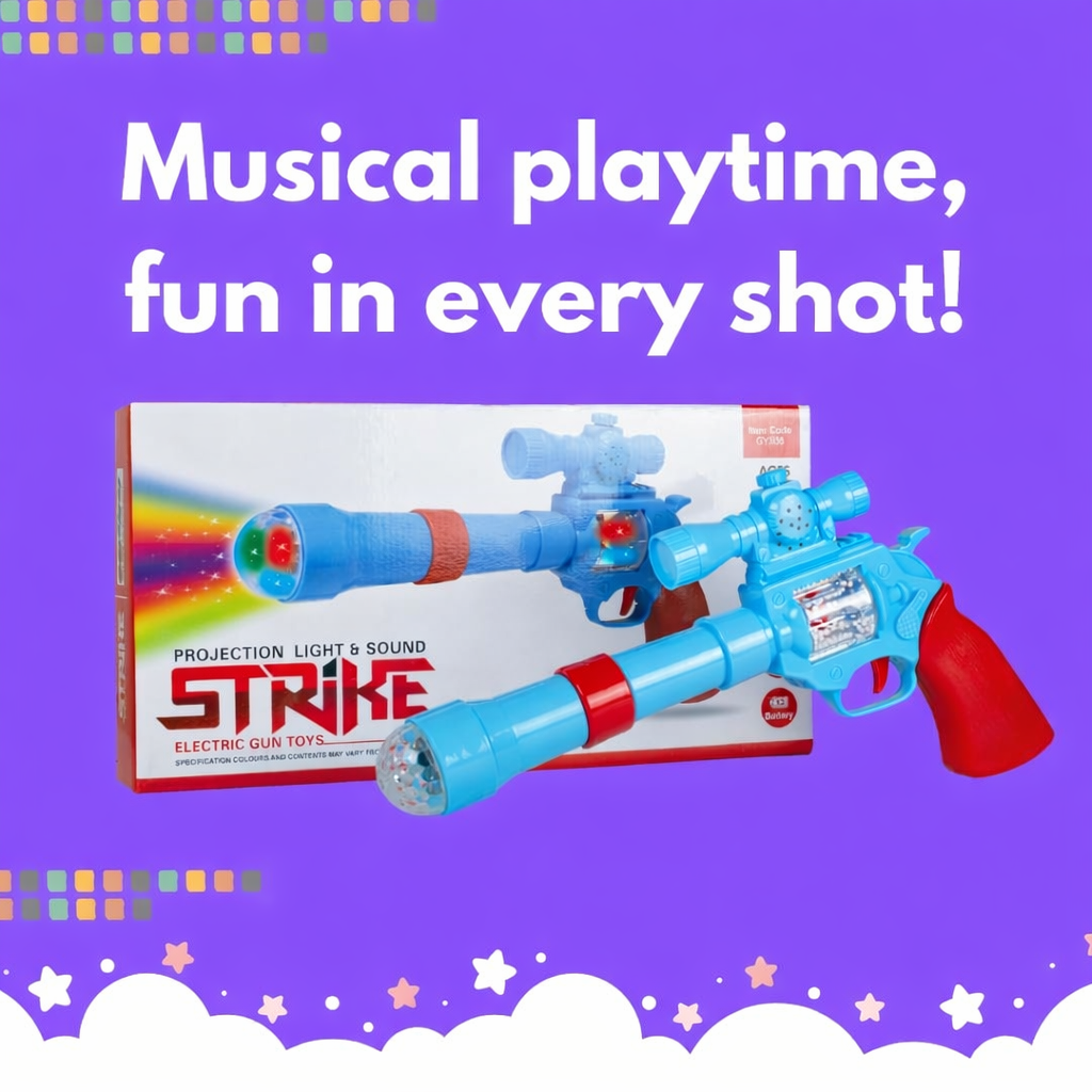 Kids Light-Up Musical Toy Blaster Gun with Colorful LED Effects