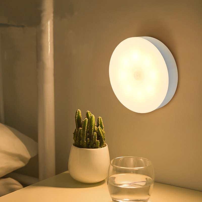 Motion Sensor LED Night Lamp Rechargeable Magnetic Wall Light for Bedroom & Stairs