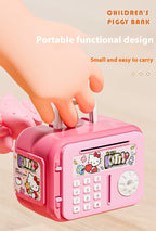 Large-Capacity Safe Plastic Piggy Bank in Box Shape Exclusive Access Savings Gift with Password Entry for Boys and Girls