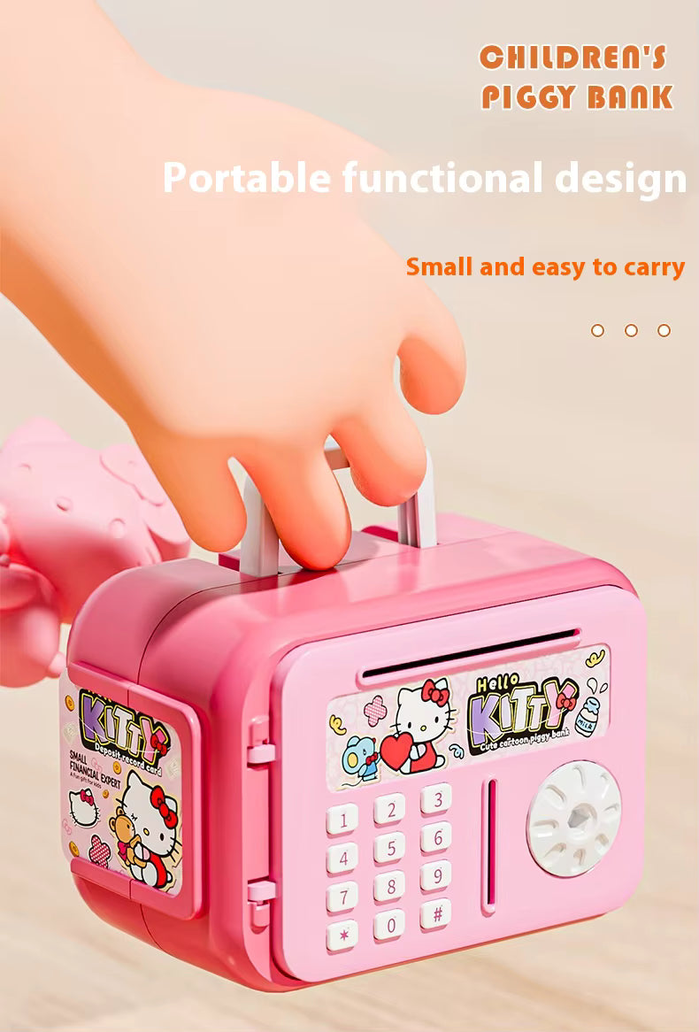 Large-Capacity Safe Plastic Piggy Bank in Box Shape Exclusive Access Savings Gift with Password Entry for Boys and Girls