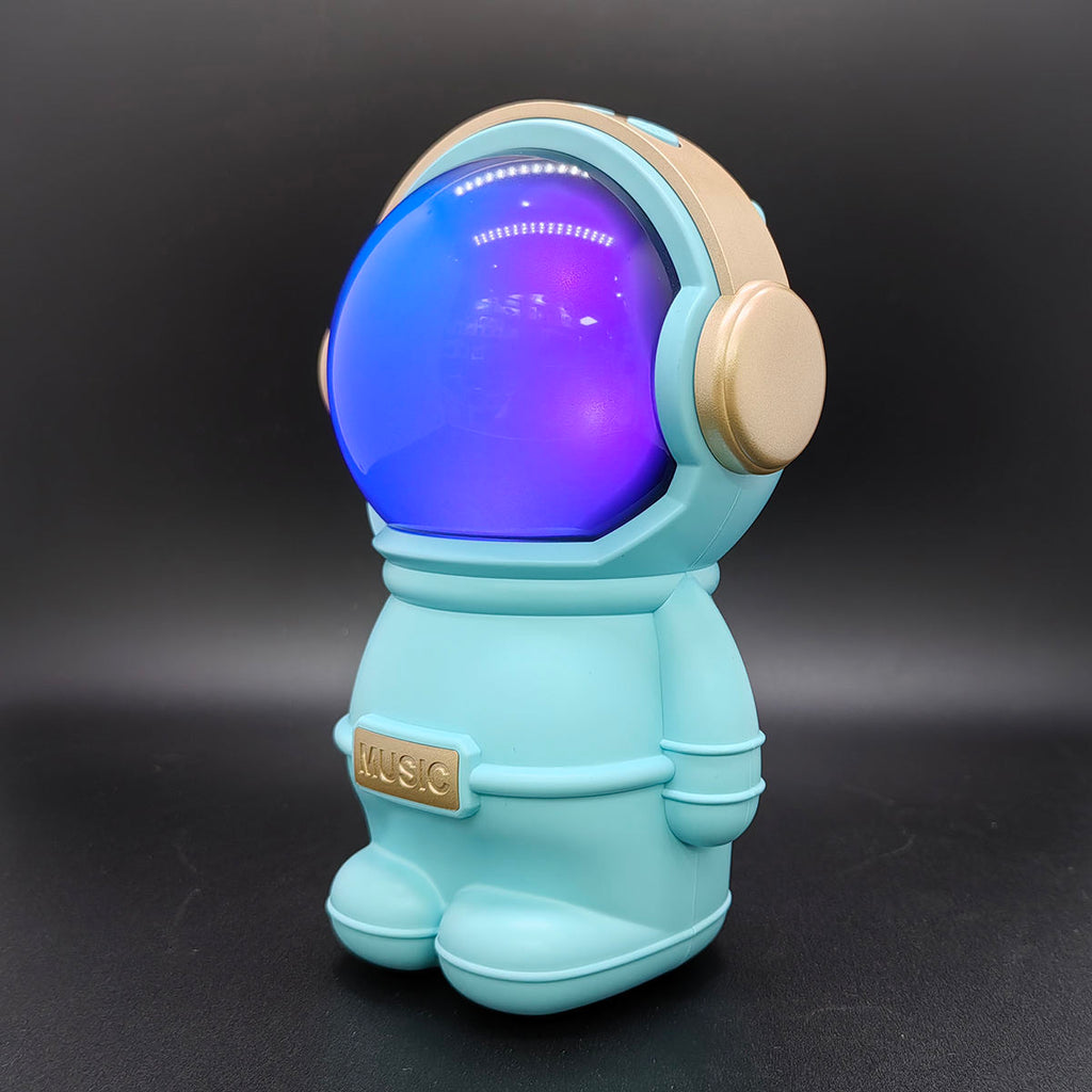 Astronaut Bluetooth Speaker – Wireless Portable Spaceman Music Player with LED Night Light – Mini Desktop Decor for Kids, Teens, and Space Lovers