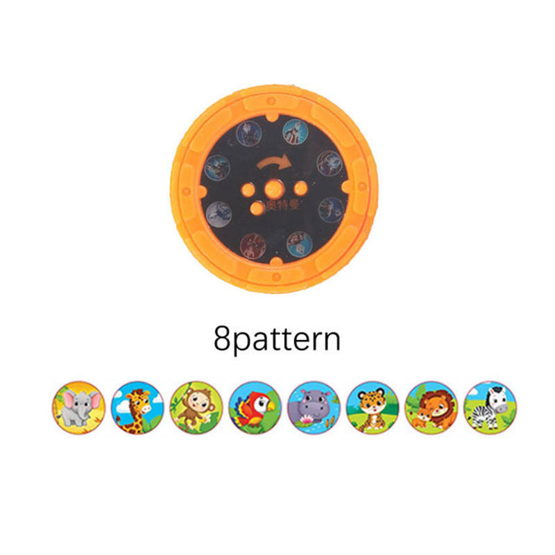 Kids Cartoon Projection Torch Light with Interchangeable Slides