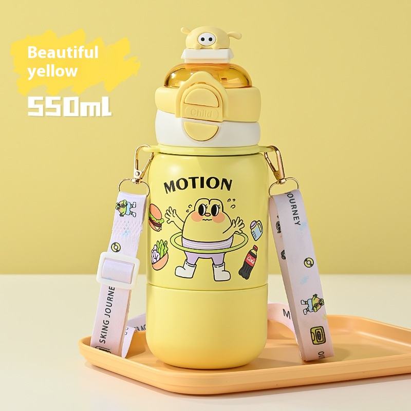 Cute Insulated Kids Water Bottle – Available in Four Fun Colors (Porcelain White, Cool Blue, Heartbeat Pink & Brilliant Yellow)