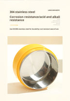 Quirk Stainless Steel Insulated Lunch Box - 900ml Three-Layer Portable Bento Box with Lid for Office Workers & Students