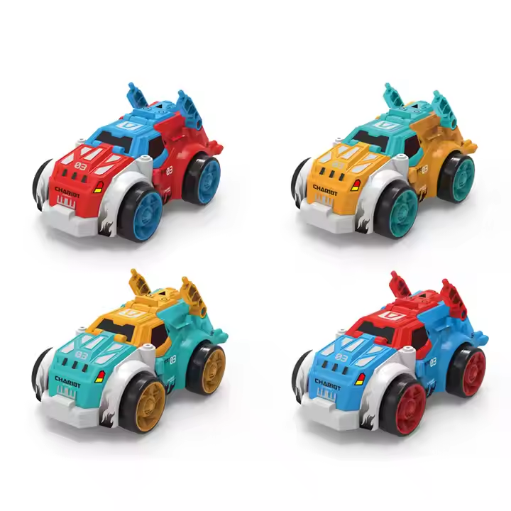 Kids Transforming Car to Robot Toy with Lights & Sound – Pack of 2
