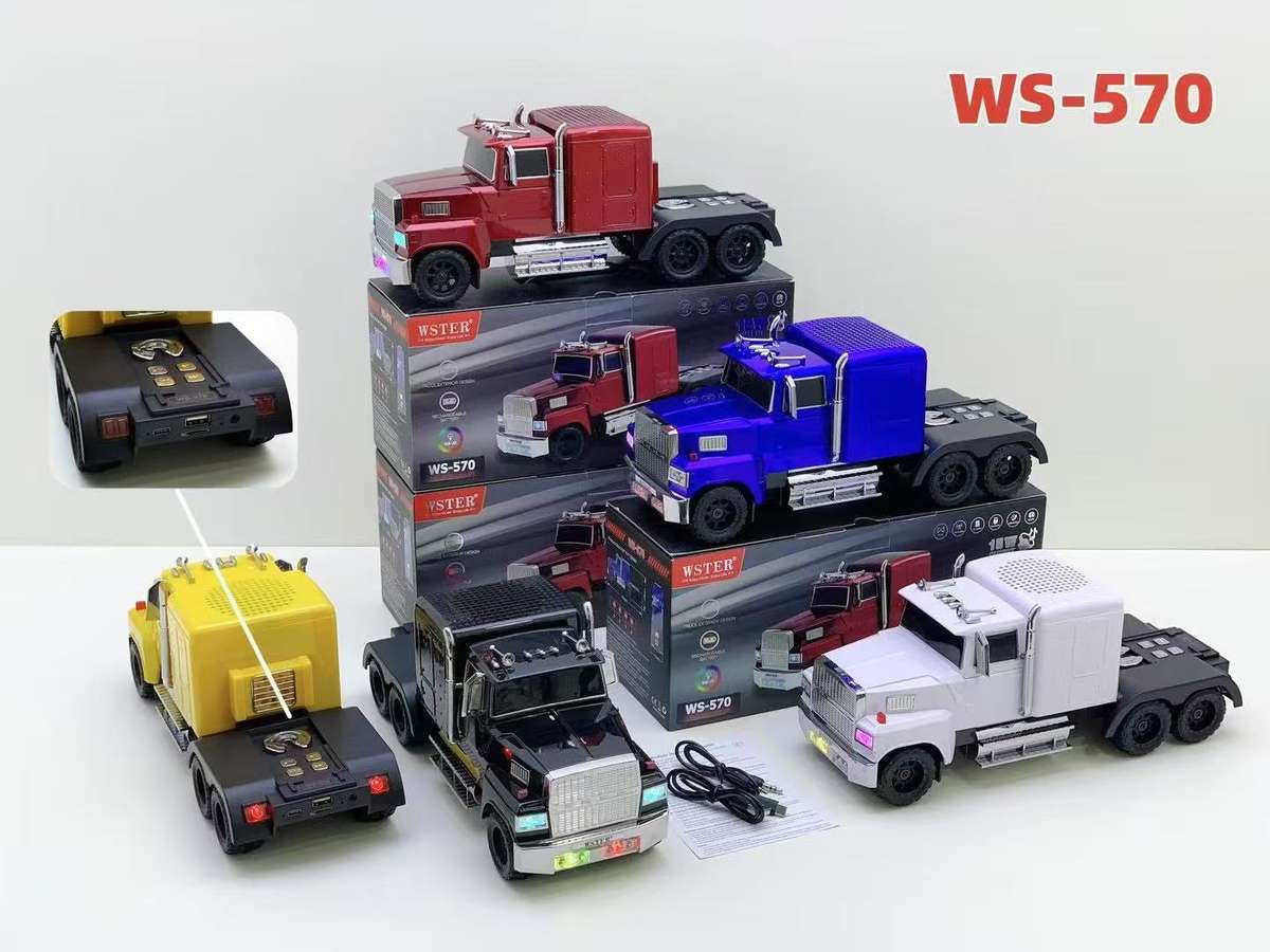 Retro Truck Model Bluetooth Replica Speaker – Portable HD Sound, TWS Stereo,FM Radio,LED Party Lights,Built-in Microphone Hands-Free,Surprise Portable Gift for Car Enthusiasts(Red)