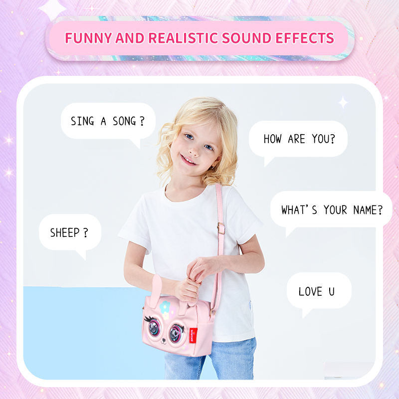 Interactive Purse Pet – Blinking & Sound-Activated Girls Bag