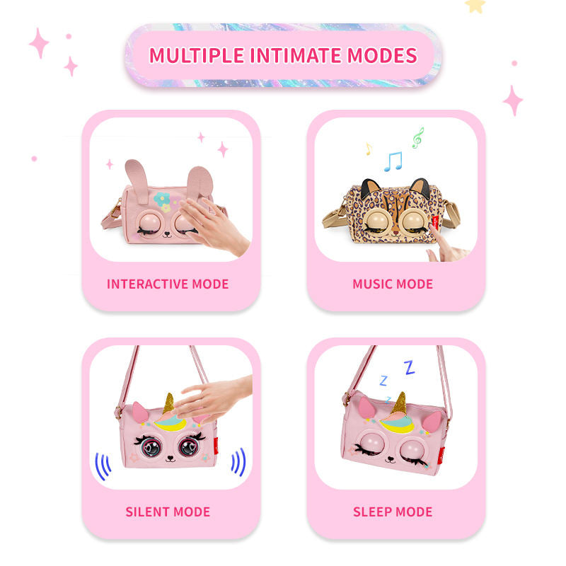 Interactive Purse Pet – Blinking & Sound-Activated Girls Bag