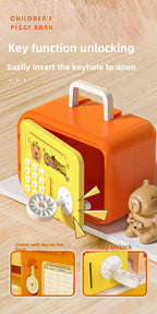Large-Capacity Safe Plastic Piggy Bank in Box Shape Exclusive Access Savings Gift with Password Entry for Boys and Girls