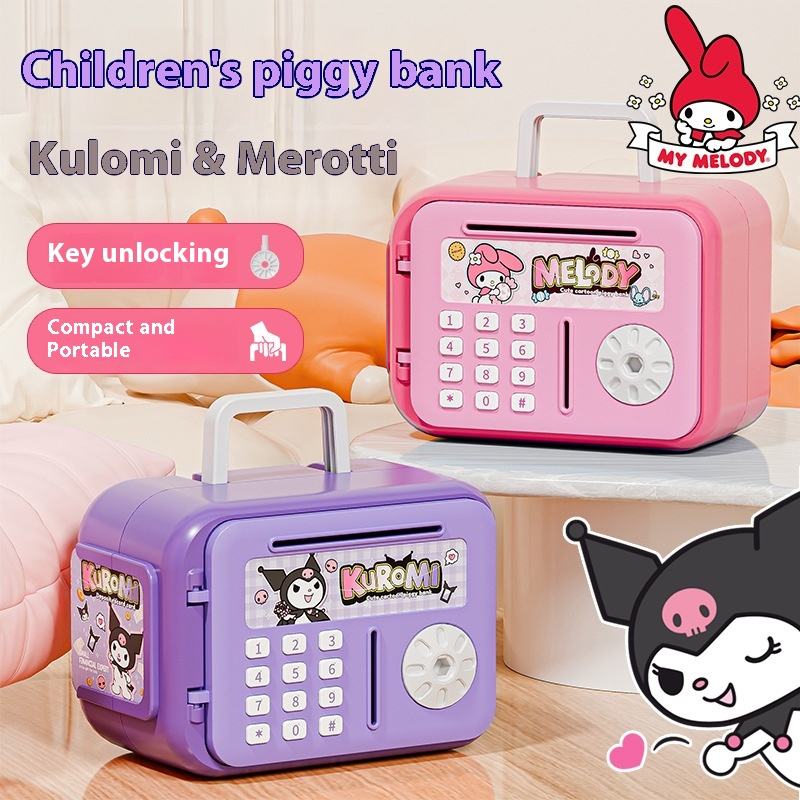 Large-Capacity Safe Plastic Piggy Bank in Box Shape Exclusive Access Savings Gift with Password Entry for Boys and Girls