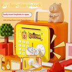 Large-Capacity Safe Plastic Piggy Bank in Box Shape Exclusive Access Savings Gift with Password Entry for Boys and Girls