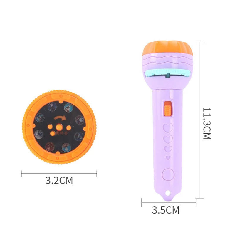 Kids Cartoon Projection Torch Light with Interchangeable Slides
