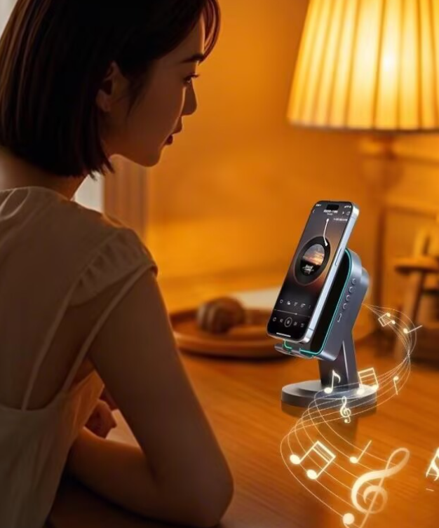 Wireless Induction Bluetooth Speaker Mobile Stand