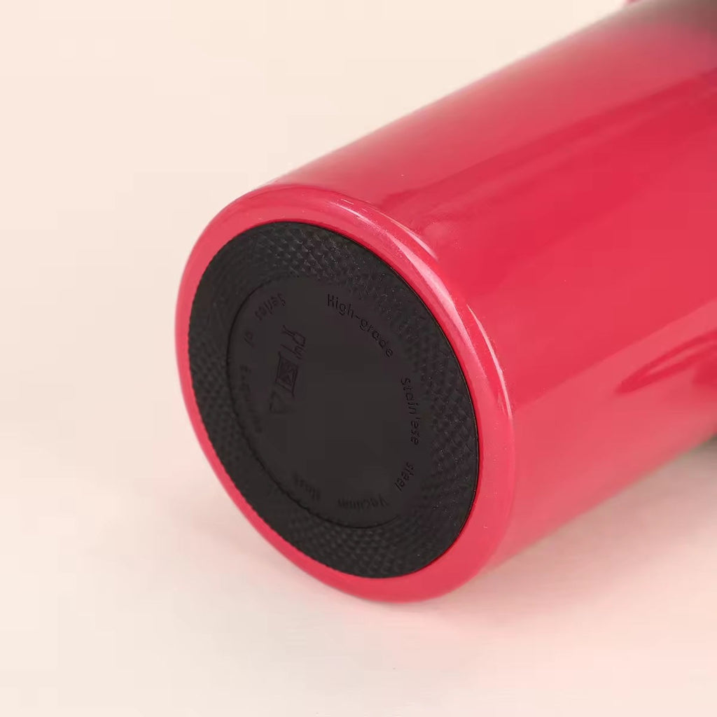 710ML Travel Stainless Steel Vacuum Insulated Coffee Mug with Straw, Handgrip & Leak-Proof Lid