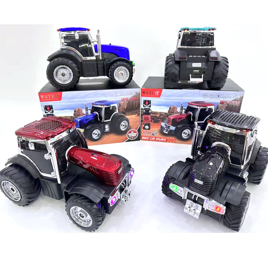 WS-560 12W Tractor Shape Wireless Bluetooth Speaker with LED Lights & Rechargeable Battery