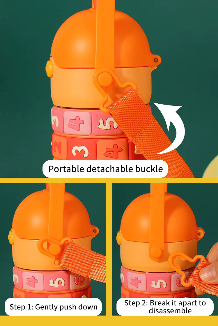 Kids Interactive Counting & Math Learning Bottle with Sling Strap